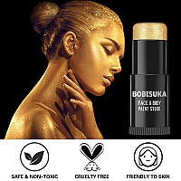 Bobisuka Gold Face Paint Stick Waterproof Metallic Golden Full Body Paint Sticks Blendable Painting Kit For Halloween Makeup S