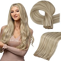 Full Shine Blonde Highlight Genius Weft Extensions For Women Color Golden Blonde Highlighted Medium Blonde Double Weft Sew In Hu