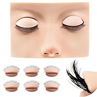 Embagol Double Layer Lash Mannequin Head With 2 Layers Replaced Eyelids Makeup For Training Head Removable Realistic Eyelids Eye