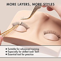 Embagol Double Layer Lash Mannequin Head With 2 Layers Replaced Eyelids Makeup For Training Head Removable Realistic Eyelids Eye