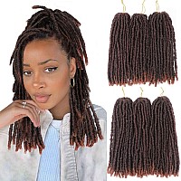 Wignee 120 Strands Faux Locs Crochet Hair 12 Inches Short Faux Locs Prelooped Soft Locs Dreadlock Crochet Hair 6 Packs Pretwis