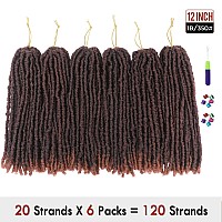 Wignee 120 Strands Faux Locs Crochet Hair 12 Inches Short Faux Locs Prelooped Soft Locs Dreadlock Crochet Hair 6 Packs Pretwis