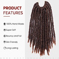 Wignee 120 Strands Faux Locs Crochet Hair 12 Inches Short Faux Locs Prelooped Soft Locs Dreadlock Crochet Hair 6 Packs Pretwis