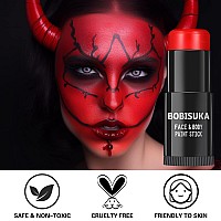 Bobisuka Pro Red Face Body Paint Stick Blendable Red Eyeblack Painting Sticks For Sports Facepaints For Halloween Makeup Clo