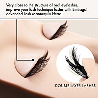 Embagol Double Layer Lash Mannequin Head With 2 Layers Replaced Eyelids Makeup For Training Head Removable Realistic Eyelids Eye