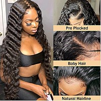 Loose Wave Lace Front Wigs Human Hair 44 Hd Transparent Loose Deep Lace Closure Wigs Human Hair Pre Plucked With Baby Hair 180