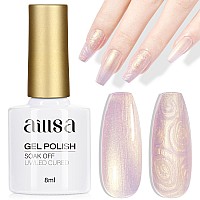 Aillsa Pearl Pink Gel Nail Polish Pearlescent Iridescent Gel Polish Aurora Mermaid Nail Gel Glitter Shimmer Shell Soak Off U V G