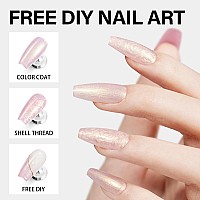 Aillsa Pearl Pink Gel Nail Polish Pearlescent Iridescent Gel Polish Aurora Mermaid Nail Gel Glitter Shimmer Shell Soak Off U V G