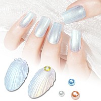 Aillsa Pearl Gel Nail Polish Shimmer Mermaid Gel Polish Pearlescent Shell Nail Gel Soak Off U V Gel Cotton Candy Glazed Donut Ch