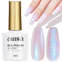 Aillsa Pearl Gel Nail Polish Chrome Mermaid Gel Polish Aurora Iridescent Shimmer Pearlescent Shell Soak Off U V Gel Nail Polish