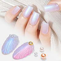 Aillsa Pearl Gel Nail Polish Chrome Mermaid Gel Polish Aurora Iridescent Shimmer Pearlescent Shell Soak Off U V Gel Nail Polish