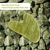 Fuiyoocen Gua Sha Facial Tools Natural Jade Guasha Tool For Face Double Chin Jawline Jade Gua Sha Stone Selfskin Care Face