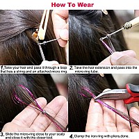 Black Hair Tinsel Kit With Tool 6Pcs 1200 Strands Glitter Tinsel Hair Extensions Heat Resistant Sparkling Shiny Fairy Hair Acces