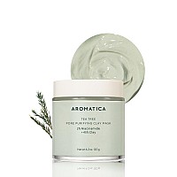 Aromatica Tea Tree Pore Purifying Clay Mask 2 Niacineamide 45 Clay Deep Cleansing Mask For Porepurifying Vegan Cruelt