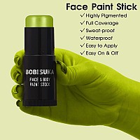 Bobisuka Ogre Green Face Body Paint Stick Light Green Eye Black Painting Sticks For Sports Facepaints Makeup For Halloween Gob