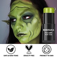 Bobisuka Ogre Green Face Body Paint Stick Light Green Eye Black Painting Sticks For Sports Facepaints Makeup For Halloween Gob