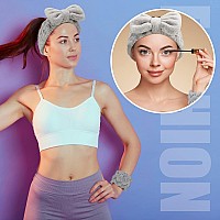 Chuangdi 4 Pcs Microfiber Headband Spa Wristbands And Wrist Bands For Washing Face Cuffs Towel Wristbands Hair Headband Face Was