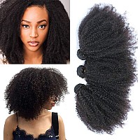 Mongolian Afro Curly Human Hair Bundles 14 14 14 Inch 4B 4C Afro Curly Weave Hair Human Hair Bundles Virgin Hair Coily Afro Kink