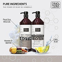 Dead Sea Collection Biotin Oil Shampoo And Conditioner Set For Strengthening And Volume With Pure Dead Sea Minerals Nutritio