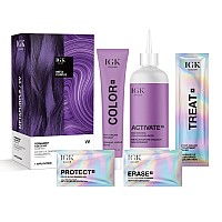 Igk Permanent Color Kit Metapurple Intense Violet Vv Easy Application Strengthen Shine Vegan Cruelty Free Ammonia