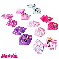 Disney Minnie Mouse Hair Accessories Gift Set 7 Pcs 4 Inch Bows Alligator Clips Ages 3