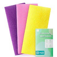 3 Pieces Exfoliating Washcloth Shower Towel African Net Sponge Japanese Wash Cloth Face Exfoliating Sponge Loofah Exfoliating Bo