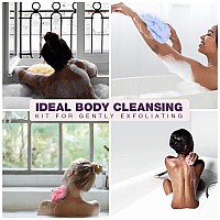 3 Pieces Exfoliating Washcloth Shower Towel African Net Sponge Japanese Wash Cloth Face Exfoliating Sponge Loofah Exfoliating Bo