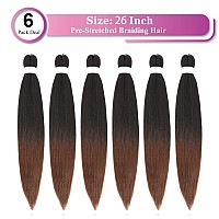 Ombre Braiding Hair Pre Stretched Ombre Brown Easy Twist Braids Yaki Texture Synthetic Braiding Hair 6 Pcslot 26 Inches Hot Wat