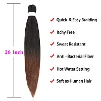 Ombre Braiding Hair Pre Stretched Ombre Brown Easy Twist Braids Yaki Texture Synthetic Braiding Hair 6 Pcslot 26 Inches Hot Wat