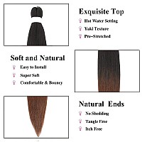 Ombre Braiding Hair Pre Stretched Ombre Brown Easy Twist Braids Yaki Texture Synthetic Braiding Hair 6 Pcslot 26 Inches Hot Wat