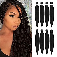 Difunee Prestretched Braiding Hair 18 Inch 8 Packs Natural Black Long Braiding Hair For Twist Or Box Braids Yaki Texture Hot