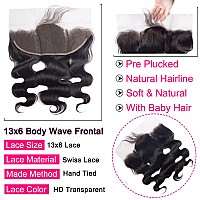 Lemoda 13X6 Frontal 22 Inch Body Wave Hd Transparent Lace Frontals 12A Brazilian Virgin Human Hair Lace Frontal Closure Natural