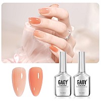 Gaoy Nude Gel Nail Polish 2 Colors 16Ml Jelly Orange Shimmer Sheer Soak Off Uv Gel Polish Set