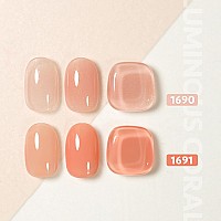 Gaoy Nude Gel Nail Polish 2 Colors 16Ml Jelly Orange Shimmer Sheer Soak Off Uv Gel Polish Set