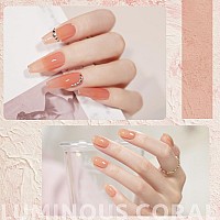 Gaoy Nude Gel Nail Polish 2 Colors 16Ml Jelly Orange Shimmer Sheer Soak Off Uv Gel Polish Set