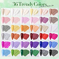 Born Pretty Acrylic Powder Set 36 Colors Acrylic Nail Powder Nude Pink Blue Yellow Purple Red Glitter Professional Polymer 3D Ac