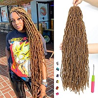 7 Packs Faux Locs Crochet Hair 32 Inch New Soft Locs Crochet Hair For Black Women Prelooped Long Goddess Locs Crochet Braids Cu