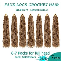 7 Packs Faux Locs Crochet Hair 32 Inch New Soft Locs Crochet Hair For Black Women Prelooped Long Goddess Locs Crochet Braids Cu