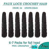 7 Packs Faux Locs Crochet Hair 36 Inch New Soft Locs Crochet Hair For Black Women Prelooped Long Goddess Locs Crochet Braids Cu