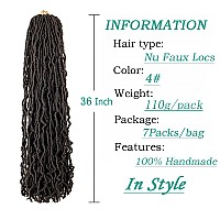 7 Packs Faux Locs Crochet Hair 36 Inch New Soft Locs Crochet Hair For Black Women Prelooped Long Goddess Locs Crochet Braids Cu