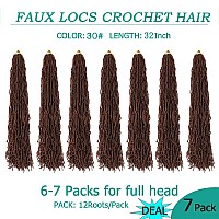 7 Packs Faux Locs Crochet Hair 32 Inch New Soft Locs Crochet Hair For Black Women Prelooped Long Goddess Locs Crochet Braids Cu