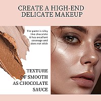 Pro Cream Highlight And Contour Palette Kit With Mirror Brush For Women White Silver Gold Highlight Brown Face Correcting Con