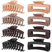 Tocess 8 Pack Neutral Big Hair Claw Clips For Women Large Claw Clip For Thin Thick Curly Hair 90S Strong Hold 433 Inch Nonslip