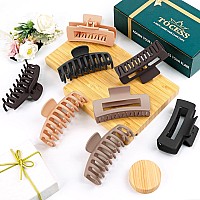 Tocess 8 Pack Neutral Big Hair Claw Clips For Women Large Claw Clip For Thin Thick Curly Hair 90S Strong Hold 433 Inch Nonslip