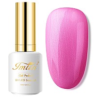 Imtiti Pearl Gel Nail Polish 1 Pcs 15Ml Hot Pink Color Soak Off Led Longlasting Nail Gel Polish Nail Art Starter Manicure Salo