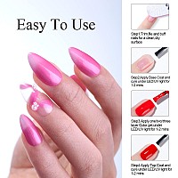 Imtiti Pearl Gel Nail Polish 1 Pcs 15Ml Hot Pink Color Soak Off Led Longlasting Nail Gel Polish Nail Art Starter Manicure Salo