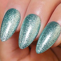 Imtiti Light Blue Green Gel Nail Polish 1 Pcs 15Ml Platinum Glitter Color Soak Off Led Longlasting Nail Gel Polish Nail Art St