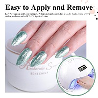 Imtiti Light Blue Green Gel Nail Polish 1 Pcs 15Ml Platinum Glitter Color Soak Off Led Longlasting Nail Gel Polish Nail Art St