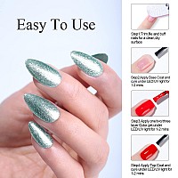 Imtiti Light Blue Green Gel Nail Polish 1 Pcs 15Ml Platinum Glitter Color Soak Off Led Longlasting Nail Gel Polish Nail Art St