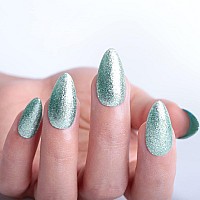 Imtiti Light Blue Green Gel Nail Polish 1 Pcs 15Ml Platinum Glitter Color Soak Off Led Longlasting Nail Gel Polish Nail Art St